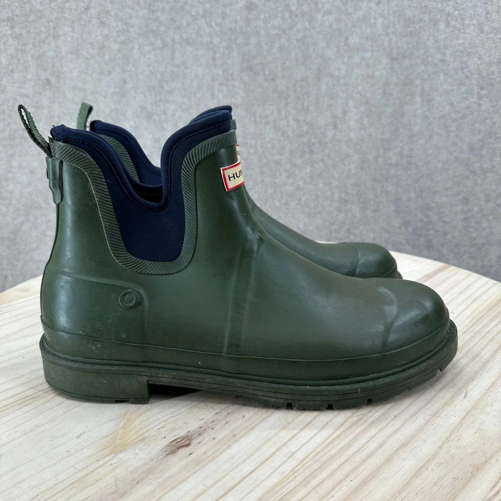 Hunter x Target Men Size 12 Green Rubber Ankle Rain Boots Gorpcore Utility